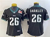 Women's Philadelphia Eagles #26 Saquon Barkley Black 2025 Super Bowl LIX Patch Vapor Untouchable Limited Stitched Jersey Dzhi,baseball caps,new era cap wholesale,wholesale hats